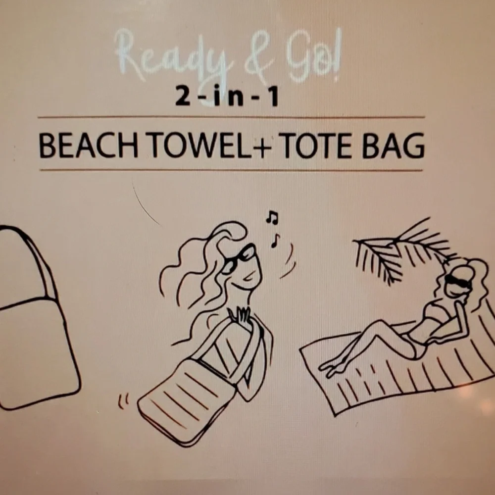 NEW Boho Monstera Bag Convertible Beach Towel Tote